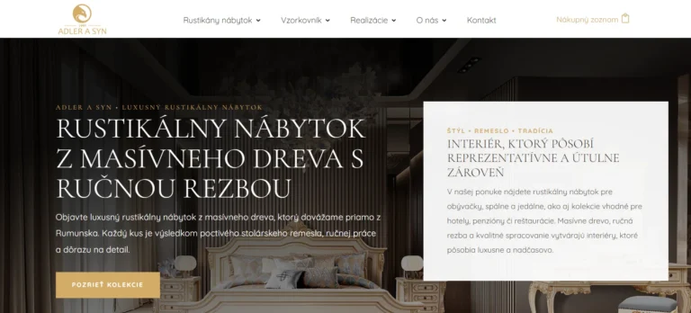 RustikalnyNabytok.sk – webdizajn a SEO pre predajňu rustikálneho nábytku