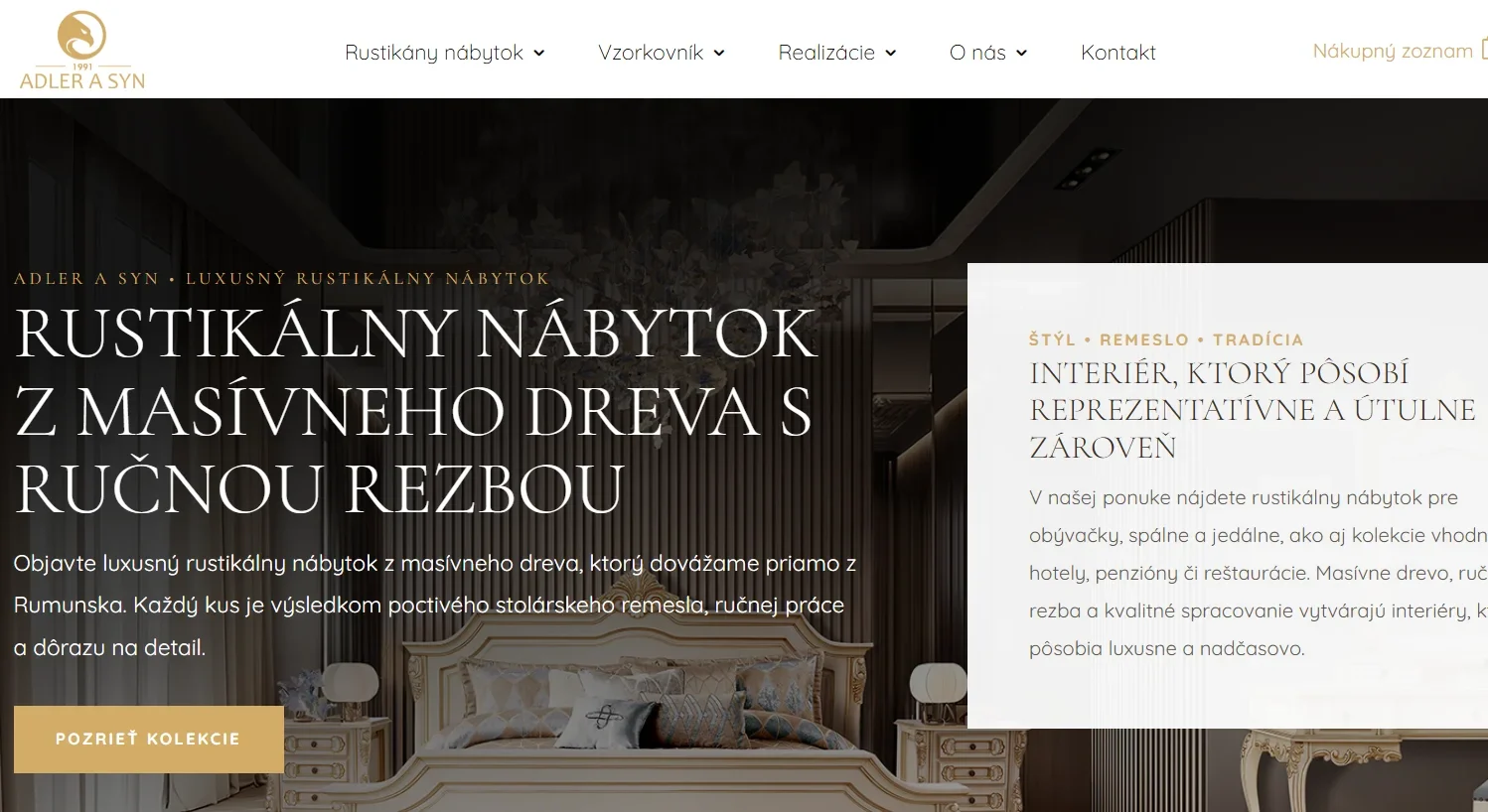 RustikalnyNabytok.sk – webdizajn a SEO pre predajňu rustikálneho nábytku