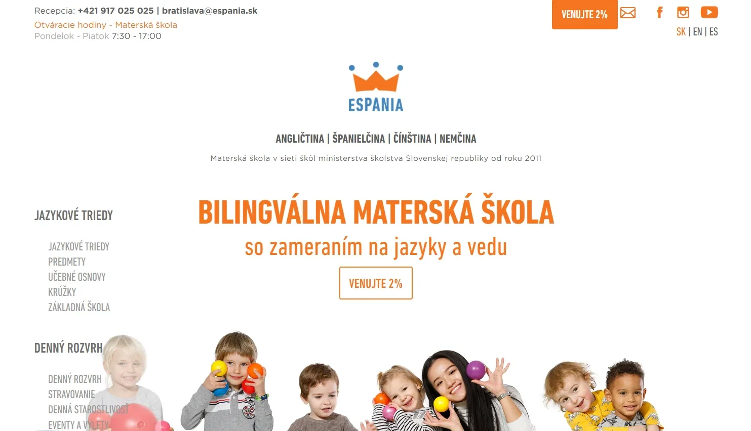 Espania.sk – SEO a Google Ads pre multilingválnu súkromnú  materskú školu v Bratislave