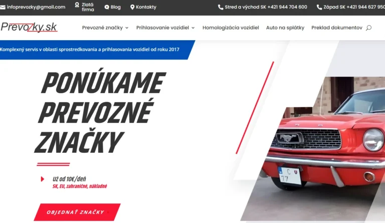 Prevozky.sk – SEO, Google Ads a webdizajn pre špecialistov na prevozné značky