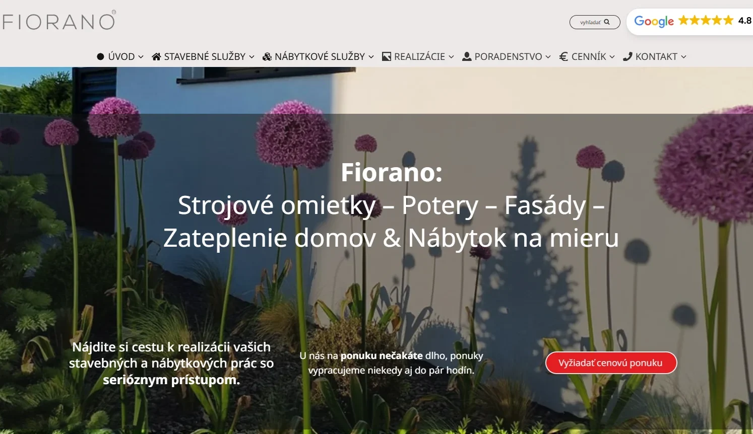 Fiorano.sk – SEO a Google Ads pre zabehnutú stavebnú firmu v Trenčíne